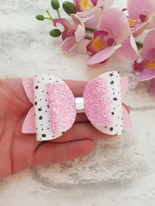 Pink Dalmation Bow