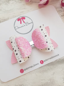 Pink Dalmation Bow