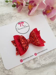 Red Velvet & Glitter Bow