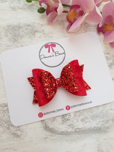 Red Velvet & Glitter Bow