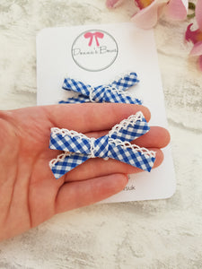 Blue Gingham Lace Pigtails