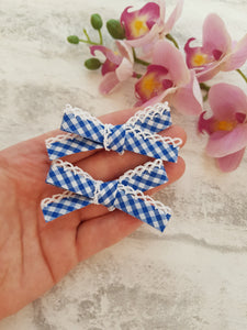 Blue Gingham Lace Pigtails