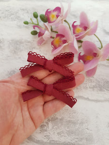 Burgundy Lace Pigtails