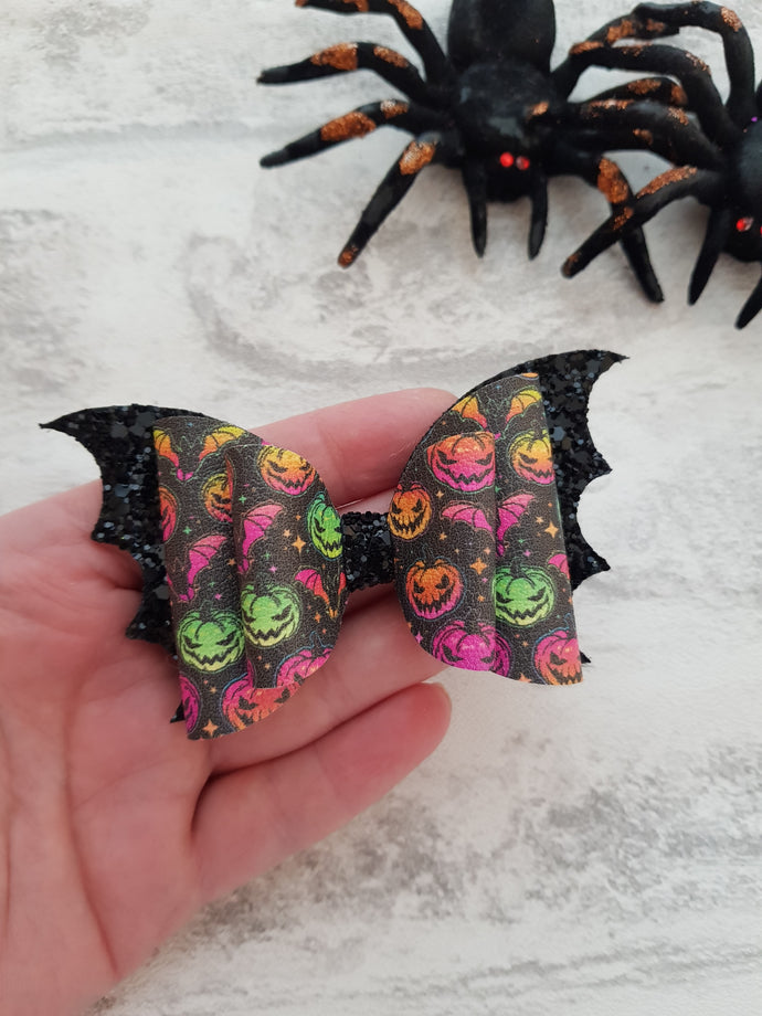 Neon Halloween Bow