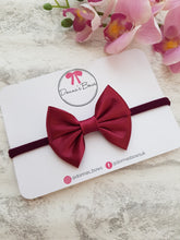 Load image into Gallery viewer, Burgundy Satin Bow
