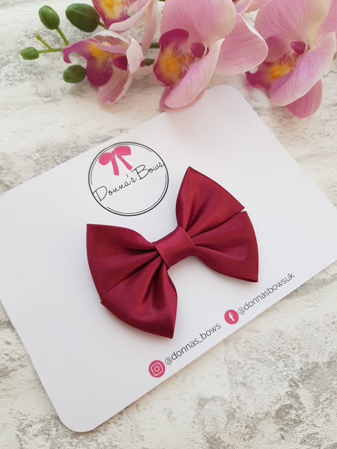 Burgundy Satin Bow