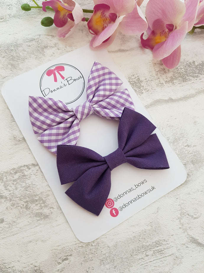 Purple School Bow Set