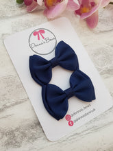 Load image into Gallery viewer, Navy Pigtail Bows
