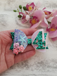 Mermaid Birthday Bow