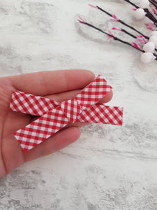 Hand-Tied Gingham Bows