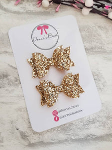 Gold Pigtail Bows