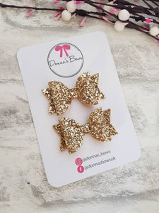 Gold Pigtail Bows